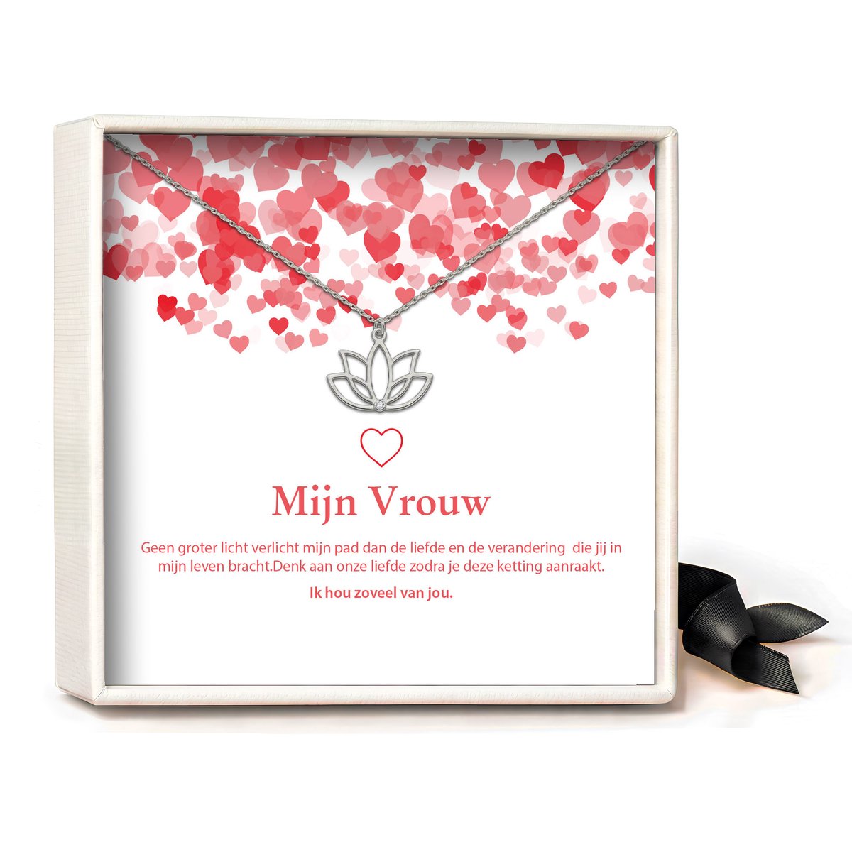Pera Jewelry - 925 sterling zilveren Lotus ketting - Mijn vrouw - Collier - Ketting Dames - Ketting met Hanger