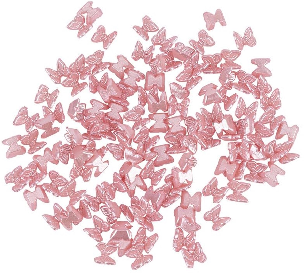 Strass-steentjes, knutselen, cadeaus en kaarten versieren, doe-het-zelf, 100 stuks, 0,9 cm x 1 cm x 0,2 cm, parelmoer roze