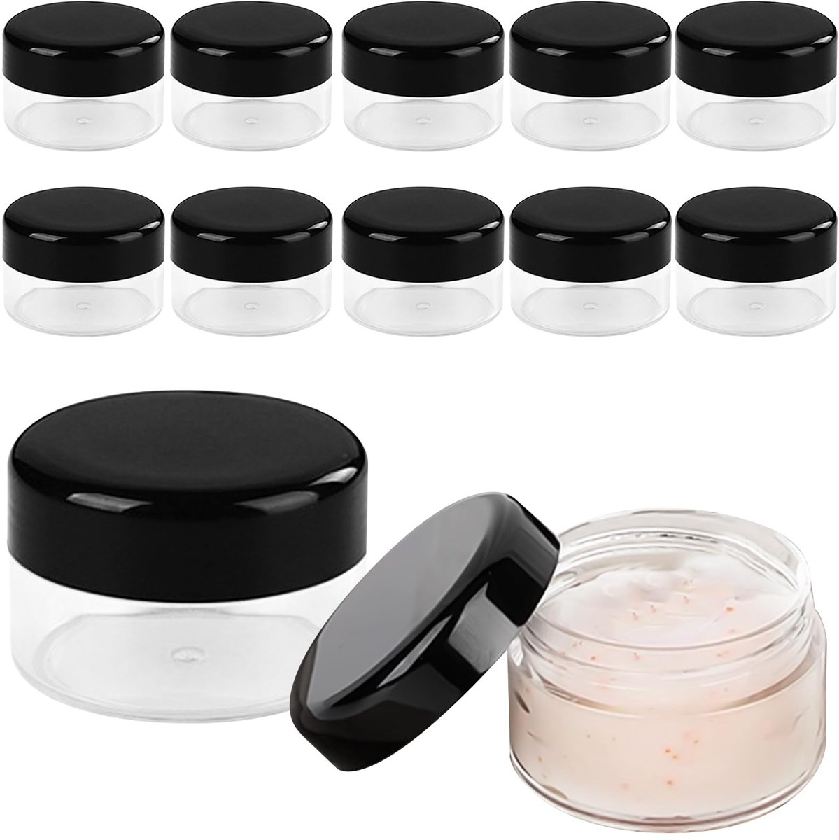 12 stuks cosmeticapotjes met deksel, 20 g, lege potjes om te vullen, mini-blikjes voor crè