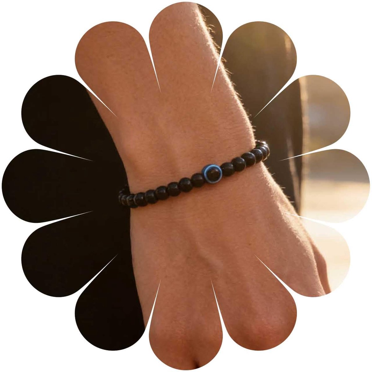 turquoise parelarmband elastische boze oog armband blauwe edelsteen armbanden Turks oog kettingarmbanden gemaakt turquoise handketting sieraden voor vrouwen