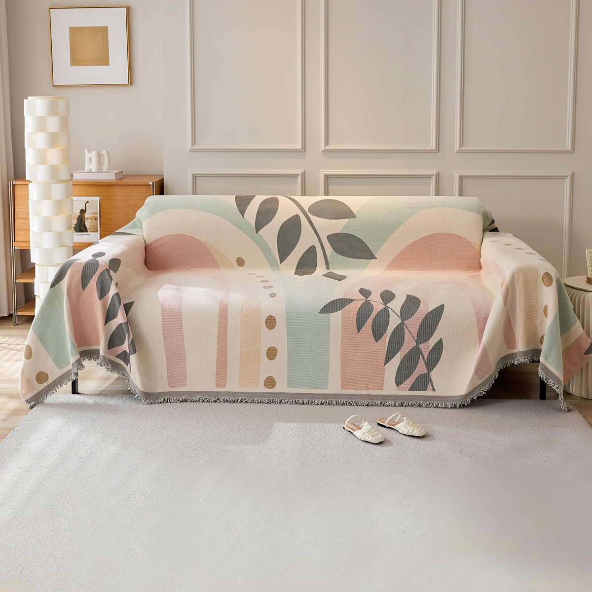 deken zachte plaids voor banken wasbare deken voor bed settees fauteuils, woonkamer, alle seizoenen multifunctionele worp 180 x 380 cm - zomerbladeren