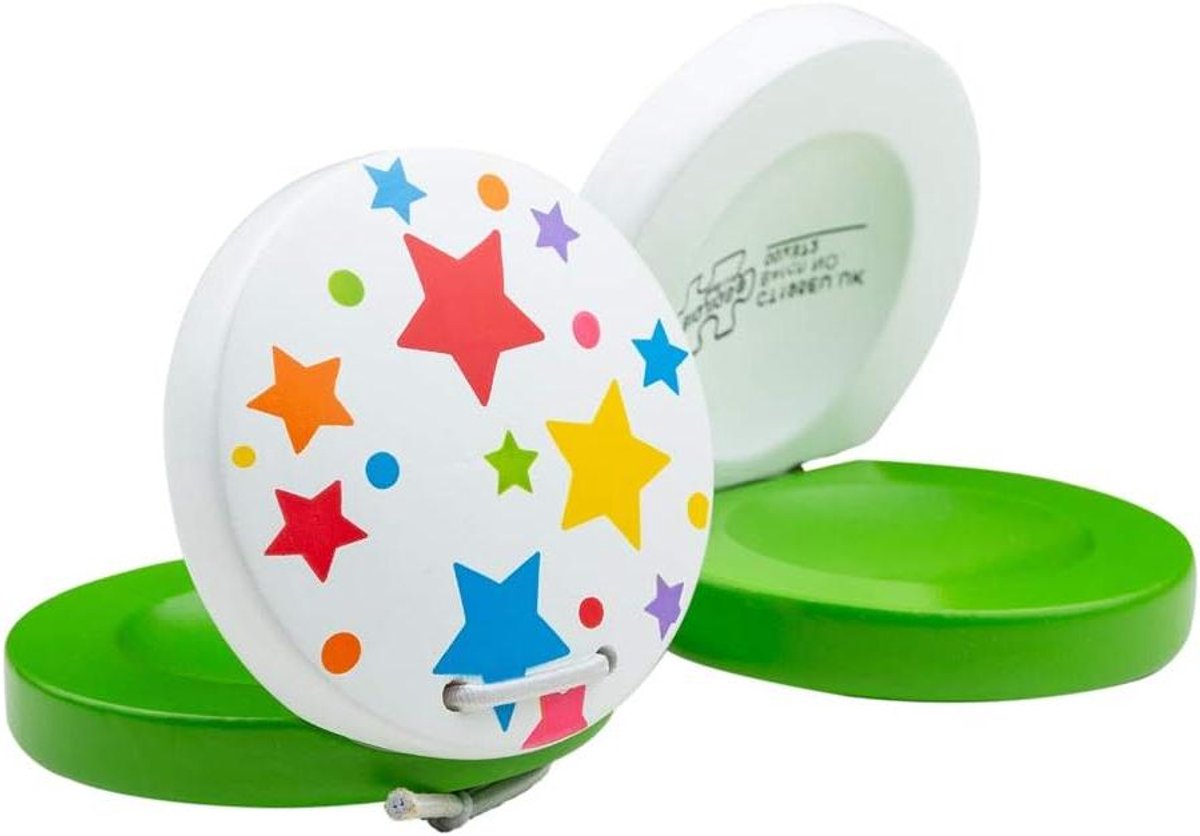 Houten Kastanjetten - Muziek Speelgoed - Kinderen Muziek Leren - Ontwikkeling Coördinatie - 6 x 6.5 cm - Multicolor