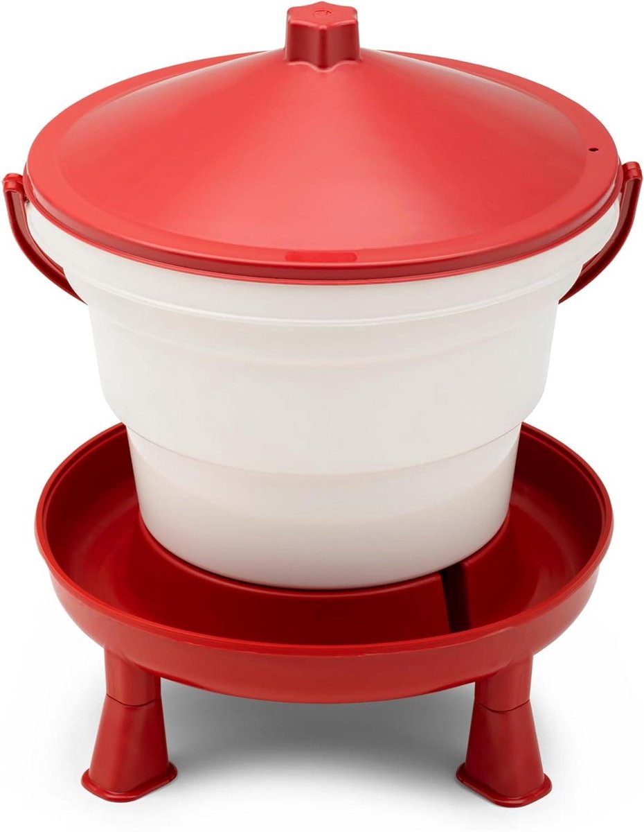 Drinkbak Gevogelte - Kippen Waterbak - Vers Water Bieden - Verhoogde Voeten - 10 Liter - Rood