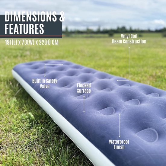 Luchtbed Eenpersoons Snel Opblazen en Leeglopen Comfortabele Slaapmat voor Camping — afbeelding 2
