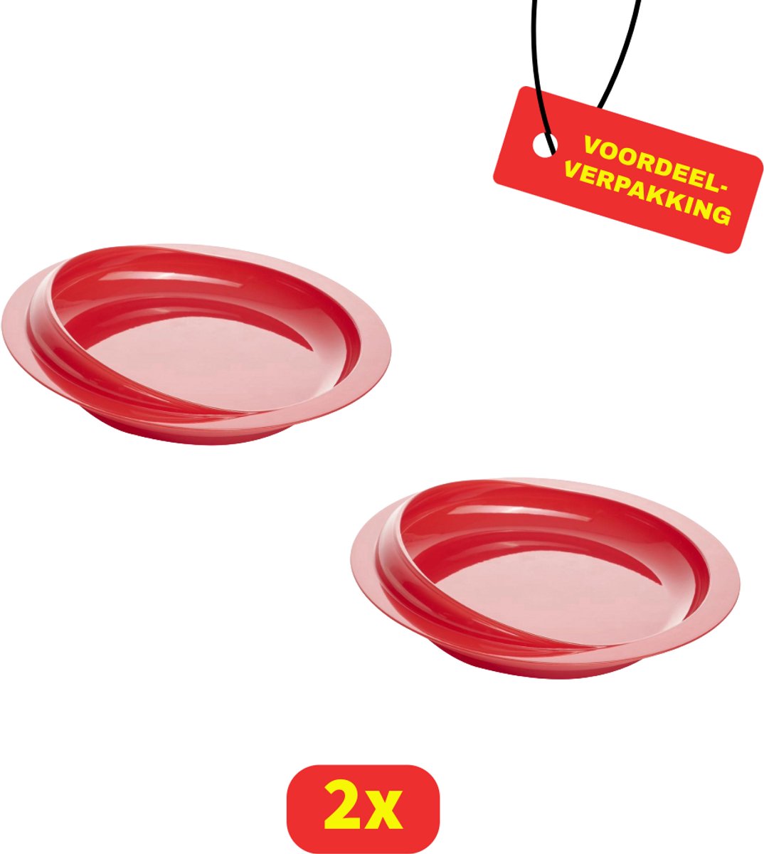 Schepbord Rood met Zuignap - 2 stuks - Voordeelverpakking