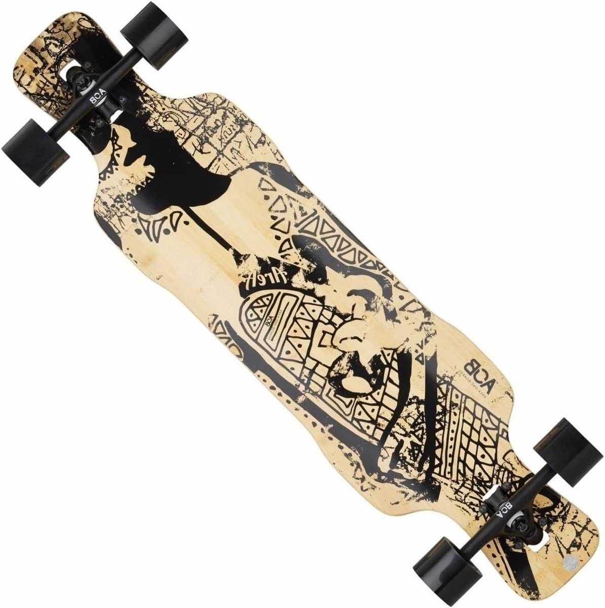 Longboard Tribal Curves Cruiser board Stad cruisen Drop Thru montage 98 cm met Tribal patroon
