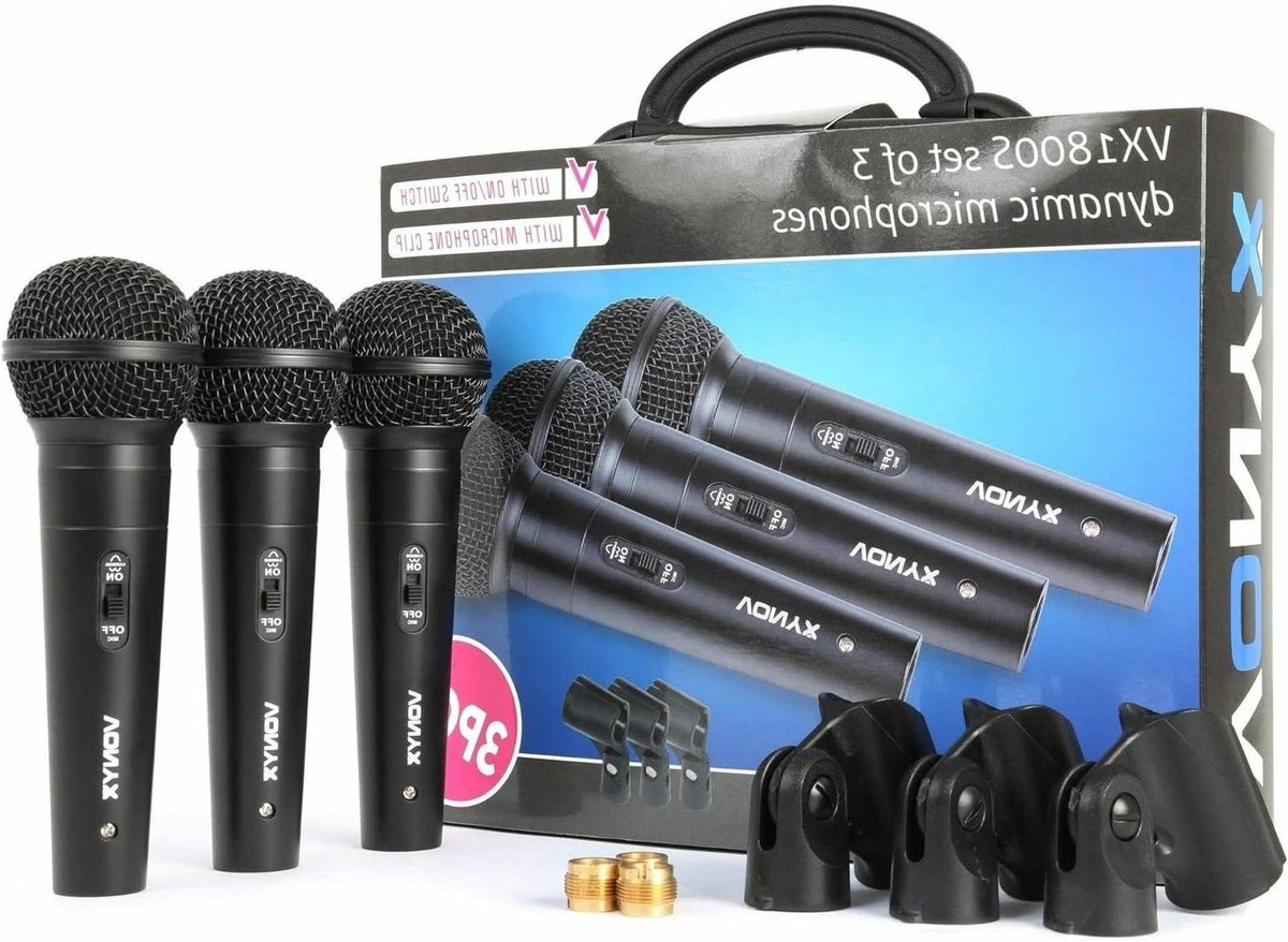 Dynamische Microfoon Set - Zangmicrofoons Spraakmicrofoons - Zang en Spraak - Cardioïde Richtingskarakteristiek - 3 stuks - Zwart