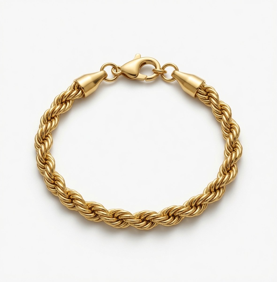 Goud-Stijl No-Fade Dik Gedraaide Armband Sieraden Voor Dames En Heren