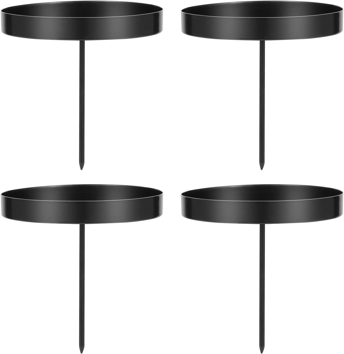 4 stuks kandelaars adventskrans zwart, 8 cm kandelaar voor adventskrans kaarsensteker kandelaar kaarsenhouder van metaal adventskrans kerstdecoratie