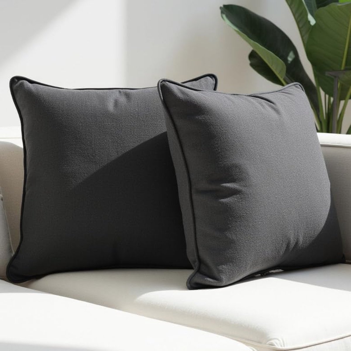 you Sofakussen met vulling en overtrek, set van 2, 50 x 50 cm met veel vulling, zeer goed, rugkussen met Öko-Tex-katoenen overtrek, comfortabele sierkussens, bankkussens