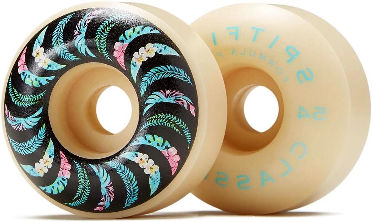 Skateboard Wielen Wielenset Skaten Klassieke Vorm 54mm 99D Bloemenprint