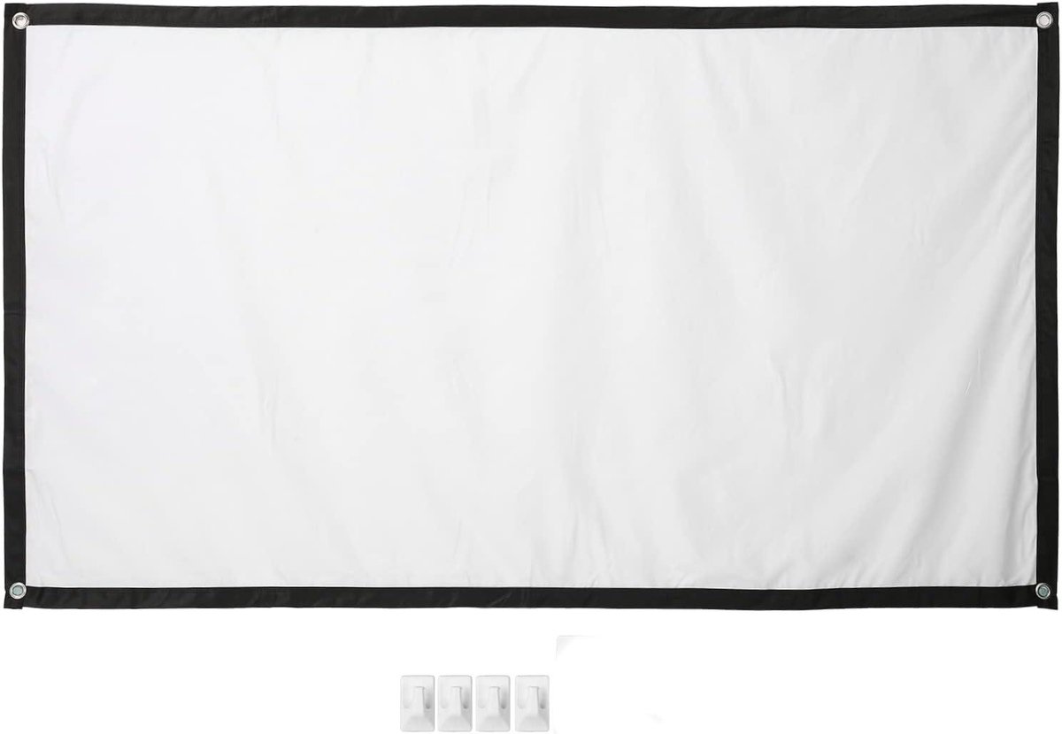 Projectorscherm 60 Inch - Filmdoek Opvouwbaar - Thuisbioscoop Creëren - Kreukvrij Polyester - 16:9 Beeldverhouding - Wit