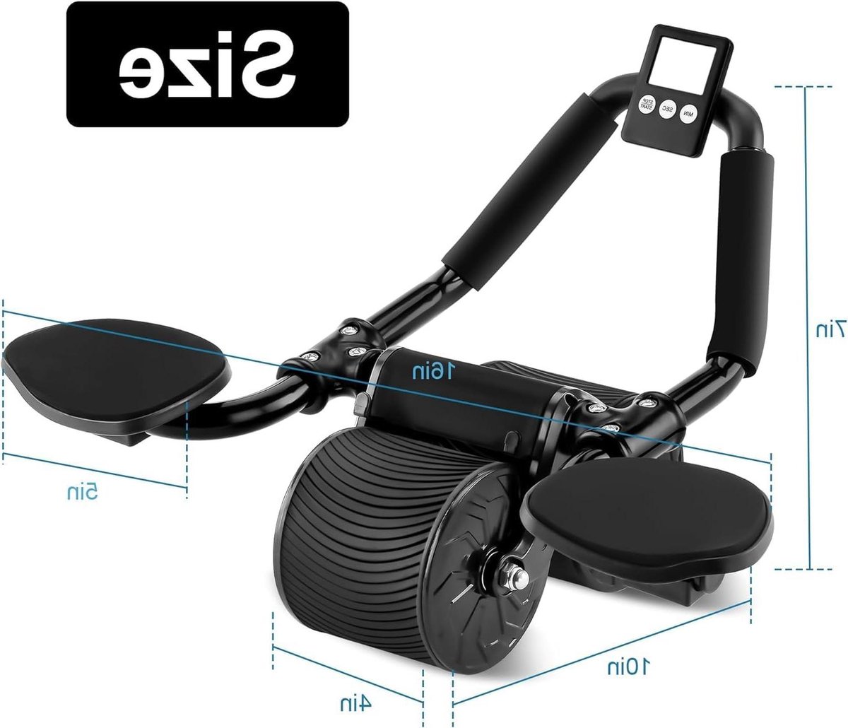 Buikspierroller - Ab Roller Wiel - Core Training - Automatische Rebound - Met Kniekussen - Bruin