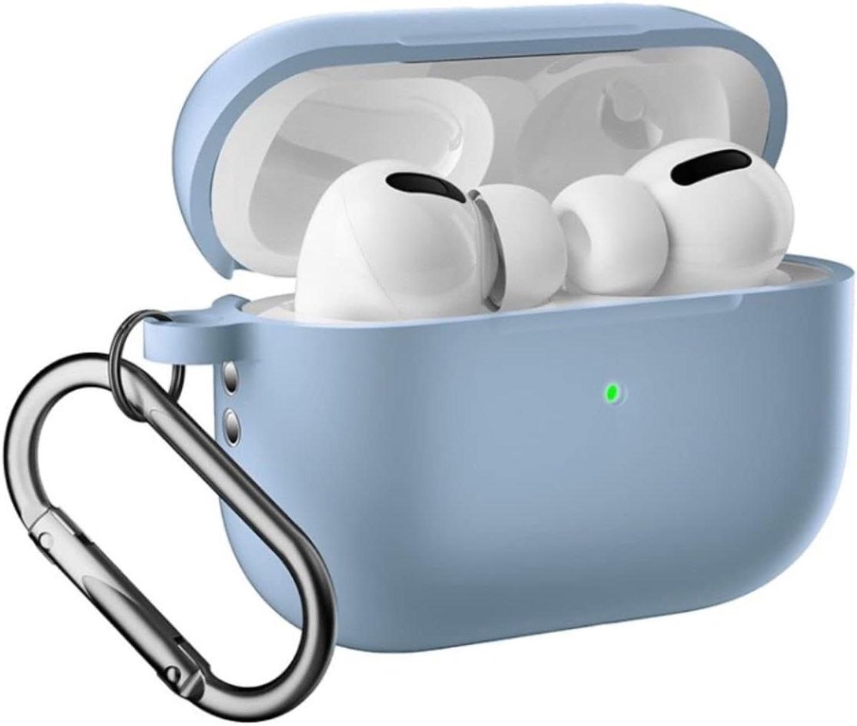 Beschermhoes voor AirPods Pro 2 - Hoesje Case - Opladen en Beschermen - Matte Siliconen Afwerking - Niet gespecificeerd - Babyblauw