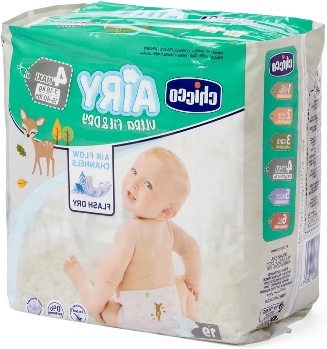 Maxi luiers - Baby luiers - Droog en comfortabel - Ultra Fit & Dry - 19 stuks - Wit