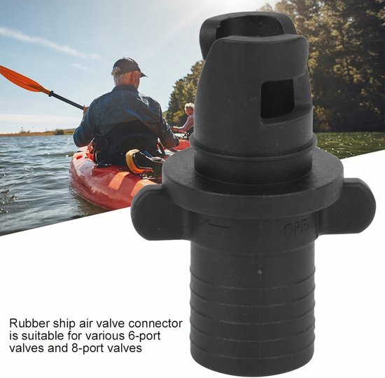 Kajak Luchtventiel Connector - Pomp Adapter - Opblaasbare Boten - Lekvrij Ontwerp - 5.6 cm - Zwart — afbeelding 5