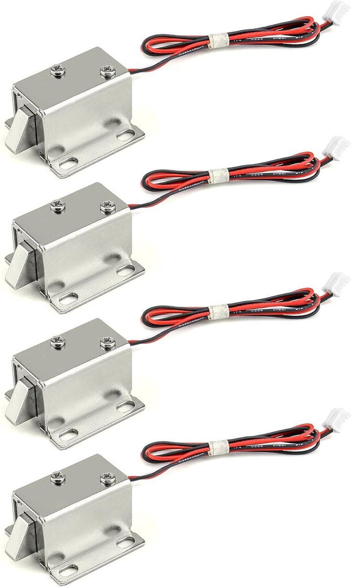 Elektrisch Slot - Elektromagnetisch Slot Kastslot - Beveiliging Deur Kast - Mini-stijl Compact - 4 stuks - Zilver