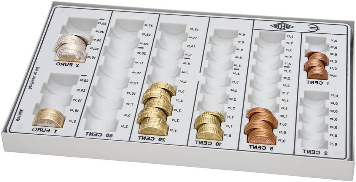 Geld Telplank - Muntenteller Kassalade - Geld Snel Tellen - Metalen Bodem Antislip Voetjes