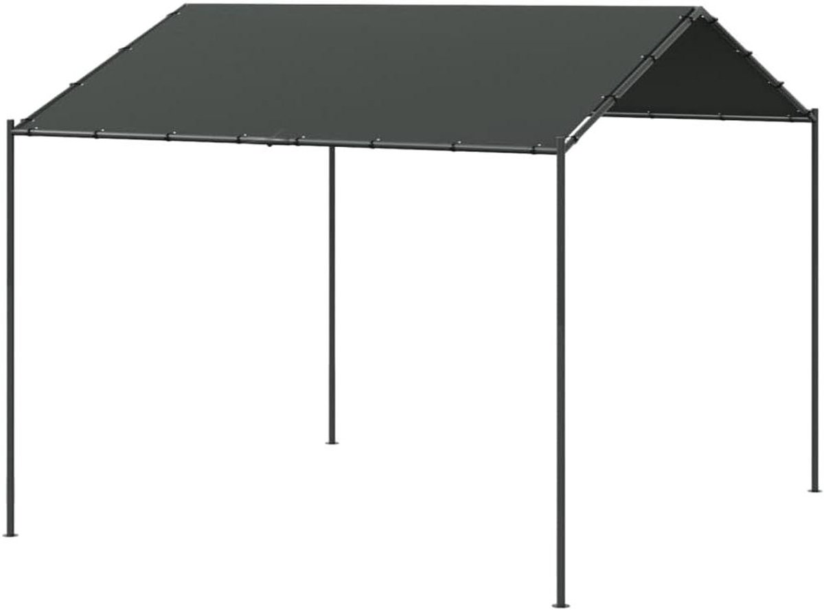 Tuinpaviljoen - Partytent Gazebo - Buiten Ontspannen - Waterdicht Polyester - 400 x 400 x 260 cm - Antraciet