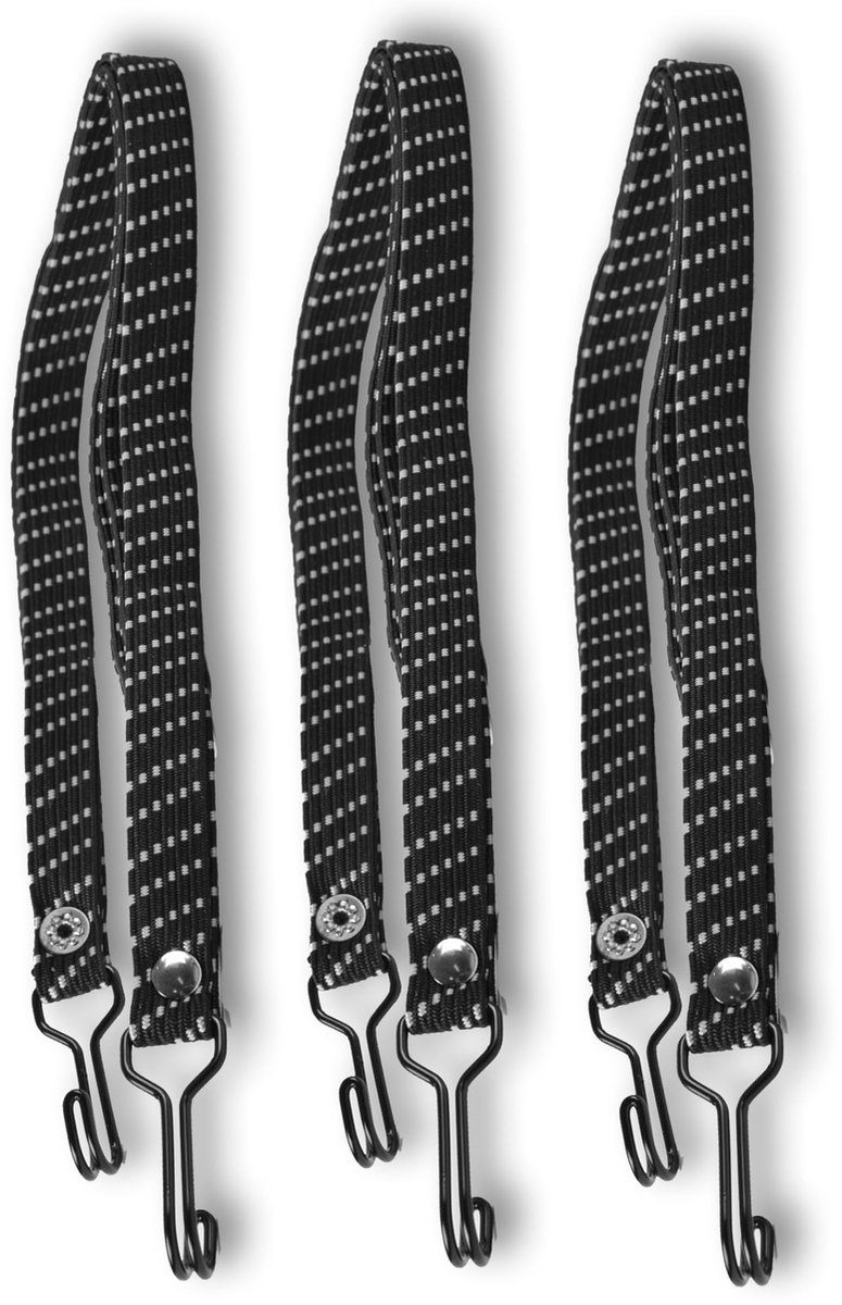 Snelbinder Set | | Gemaakt van Premium Elastiek en Metaal | Ideaal voor Fietsen met 26-28 Inch Wielgrootte | Duurzame Bungee-Koorden met Haken | 65 cm Lengte