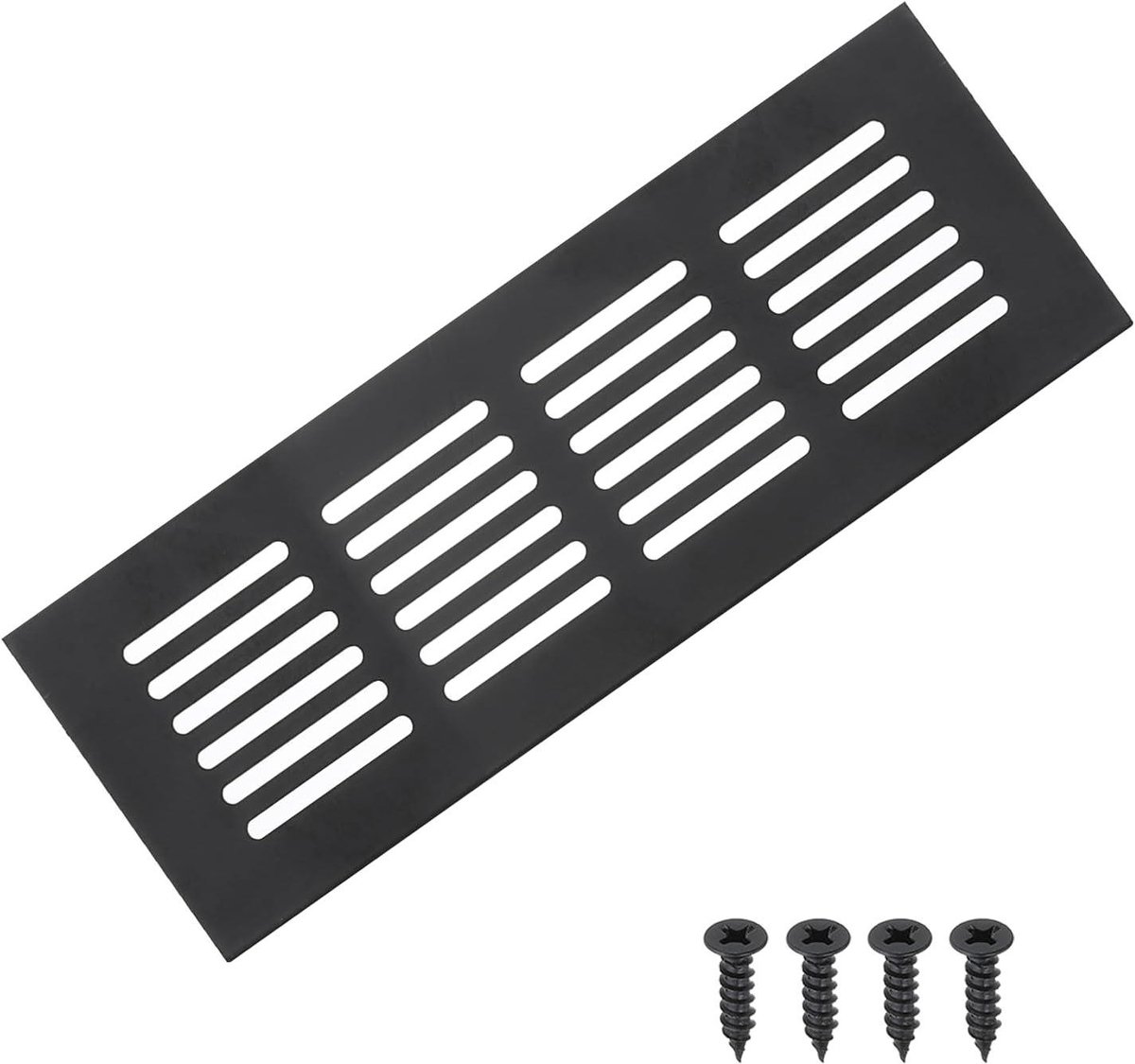 Ventilatie Roosters - Luchtgaten Afdekking - Kasten Ventileren - Corrosiebestendig Aluminium - 8 x 24 inch - Zwart
