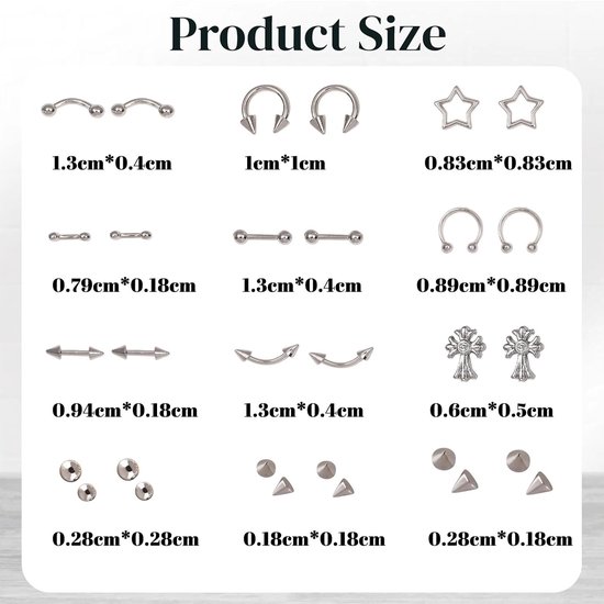 Nagels - Zilveren Charms voor Nagels, Metalen Punk Goth Charm Studs, Spikes, Ringen, Piercing Nagel Strasssteentjes, Gemengde Vormen, Y2K Nagel Edelstenen — afbeelding 5
