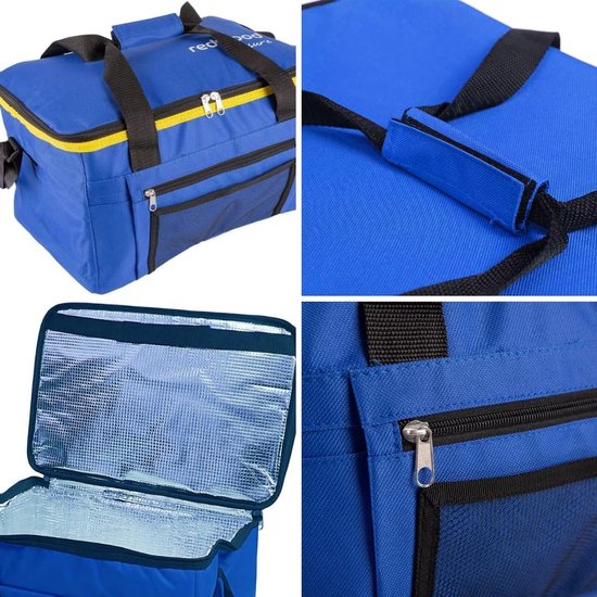 Grote Geïsoleerde Koeltas Opvouwbaar Waterdicht voor Strand, Picknick en BBQ Blauw — afbeelding 4
