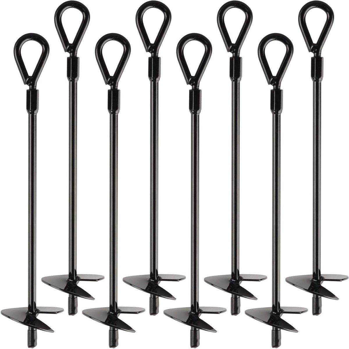 Grondankers - Haringen Bodemankers - Stabiliteit Buiten - Zware Helix Constructie - 35 cm - Zwart