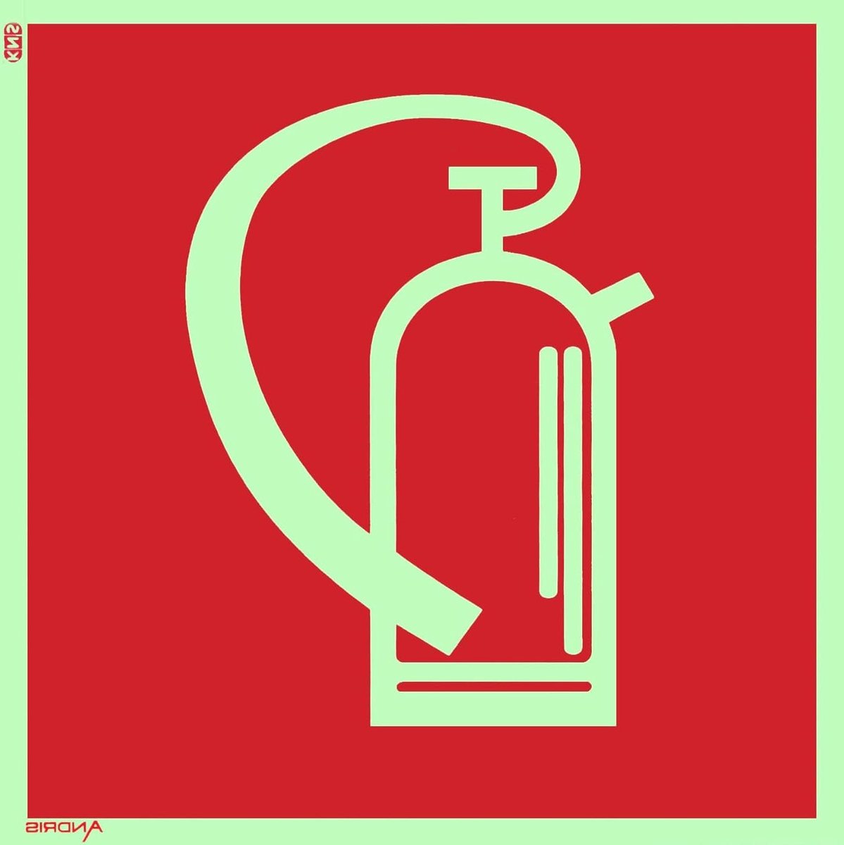 Veiligheidsbord Brandblusser - Noodinstructie Bord Pictogram Bord - Brandpreventie Aangeven - Fotoluminescerend Zelfklevend - 15x15 cm - Groen