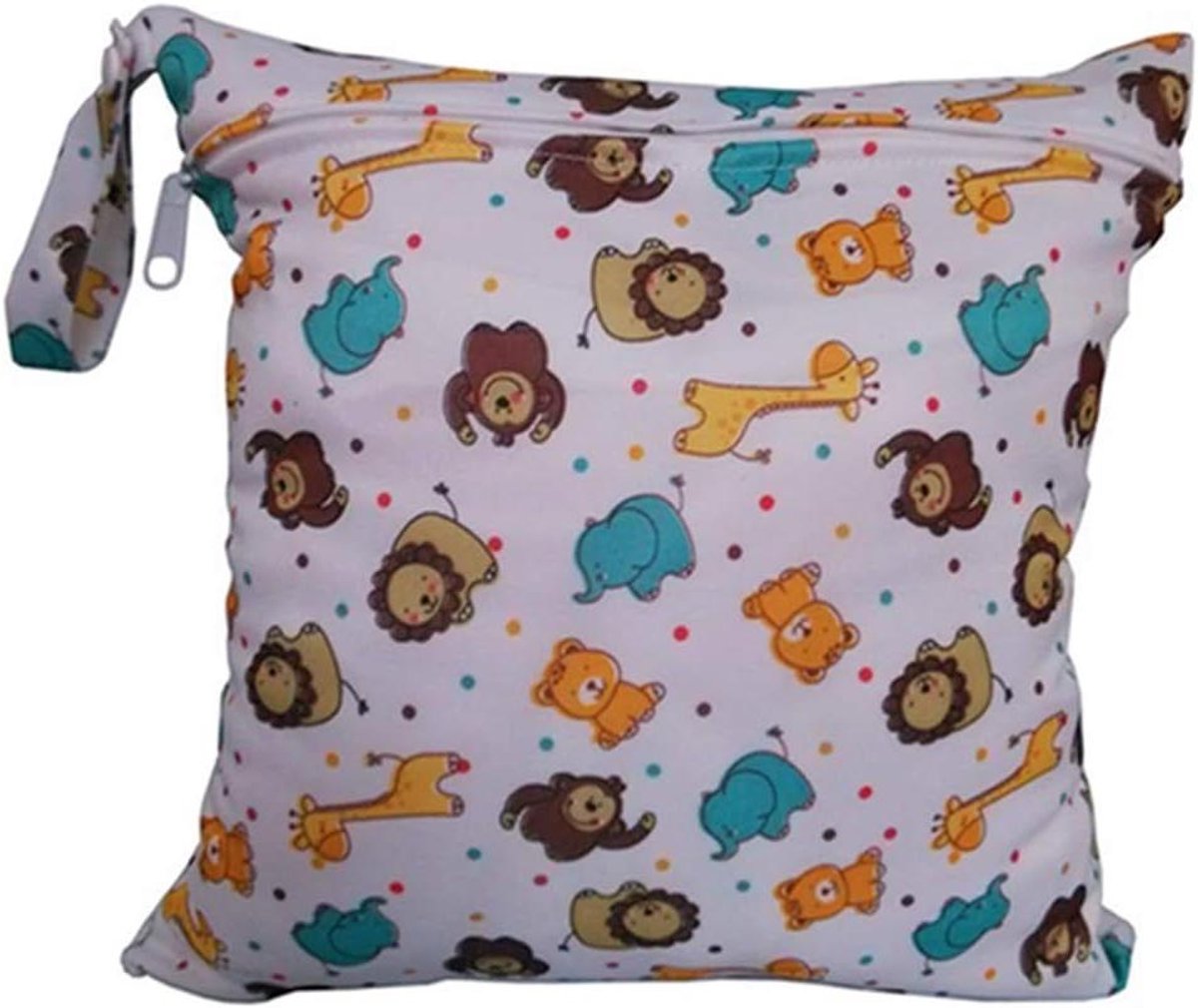 Luier Tas - Wet Bag - Baby Verzorging - Waterdicht en Herbruikbaar - 28 x 30 cm - Dierenprint
