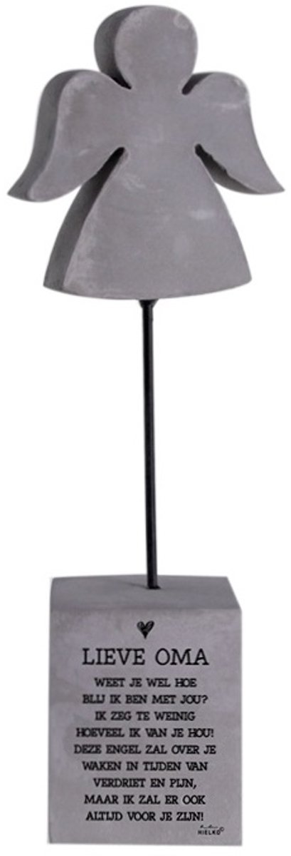 Betonnen Engel Decoratie met Tekst "Lieve Oma" – 25 cm – Herdenkingsengel – Cadeau voor Oma