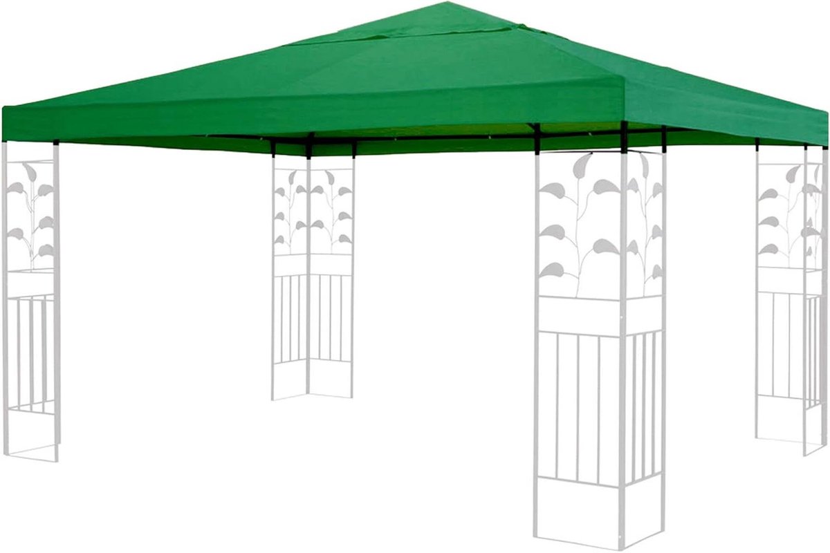 Paviljoen Vervangingsdak - Tentdak - Tuinfeest - Met Dakventilatie - 300x300 cm - Groen