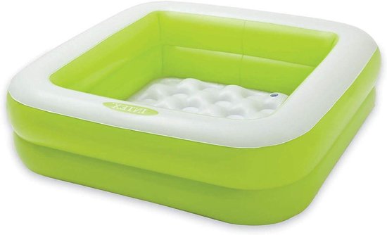 Babypool Play Box - Kinderbadje Opblaasbaar - Waterpret Buiten - Waterdicht Materiaal - 85 x 85 x 23 cm - Groen — afbeelding 4