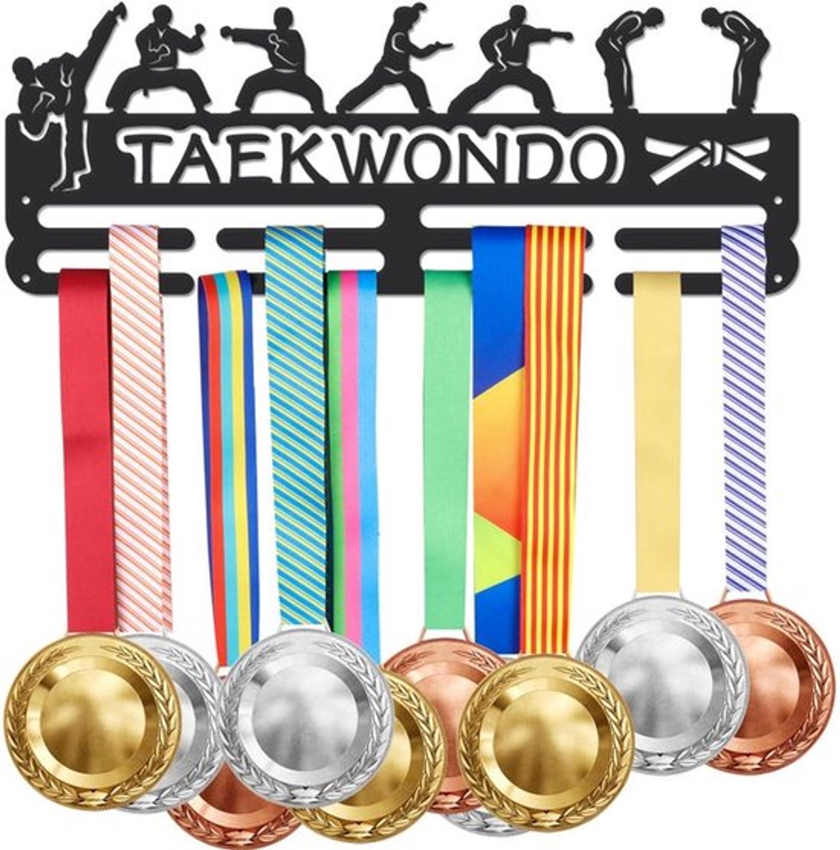 Onf3 - Taekwondo Medaillehanger - Medailles Displayrek - Ijzeren Lint