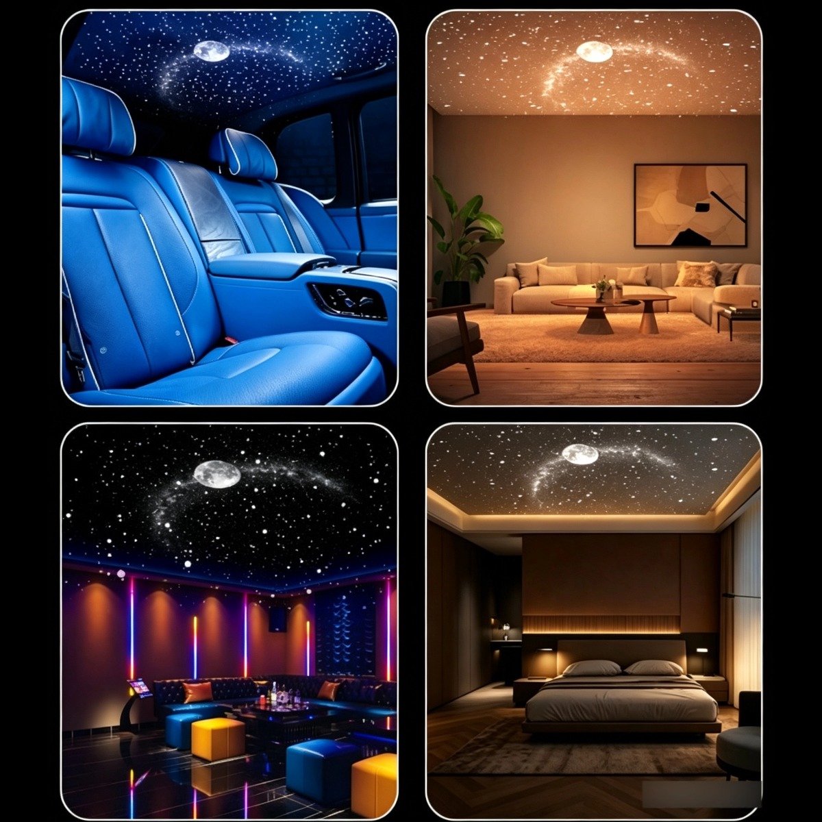 2-in-1 Projector - Sterrenprojector & Nachtlampje - met 6 Verwisselbare Films - HD - flexibele zwanenhals (360° draaibaar) - Plug-and-play - USB Aangedreven - draagbaar - Sterrenhemel Projector - Heelal - voor slaapkamers en gebruik in de auto – foto 2