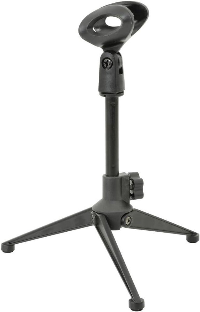 Microfoonstandaard Bureau - Desktop Statief - Opnemen Zonder Handen - Inklapbaar Tripod - 20-26 cm Hoog - Zwart