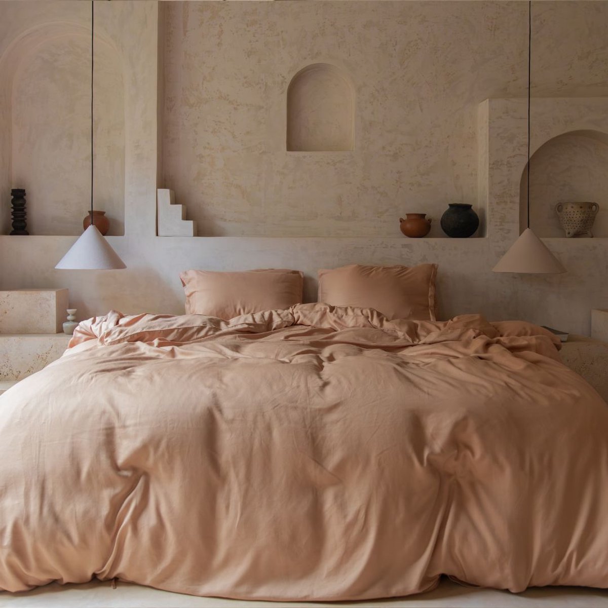 Coco & Cici - TENCEL - Twill Dekbedovertrek Peach - 260x220 + 2 kussenslopen 60x70