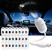 2-in-1 Projector - Sterrenprojector & Nachtlampje - met 24 Verwisselbare Films - HD - flexibele zwanenhals (360° draaibaar) - Plug-and-play - USB Aangedreven - draagbaar - Sterrenhemel Projector - Heelal - voor slaapkamers en gebruik in de auto