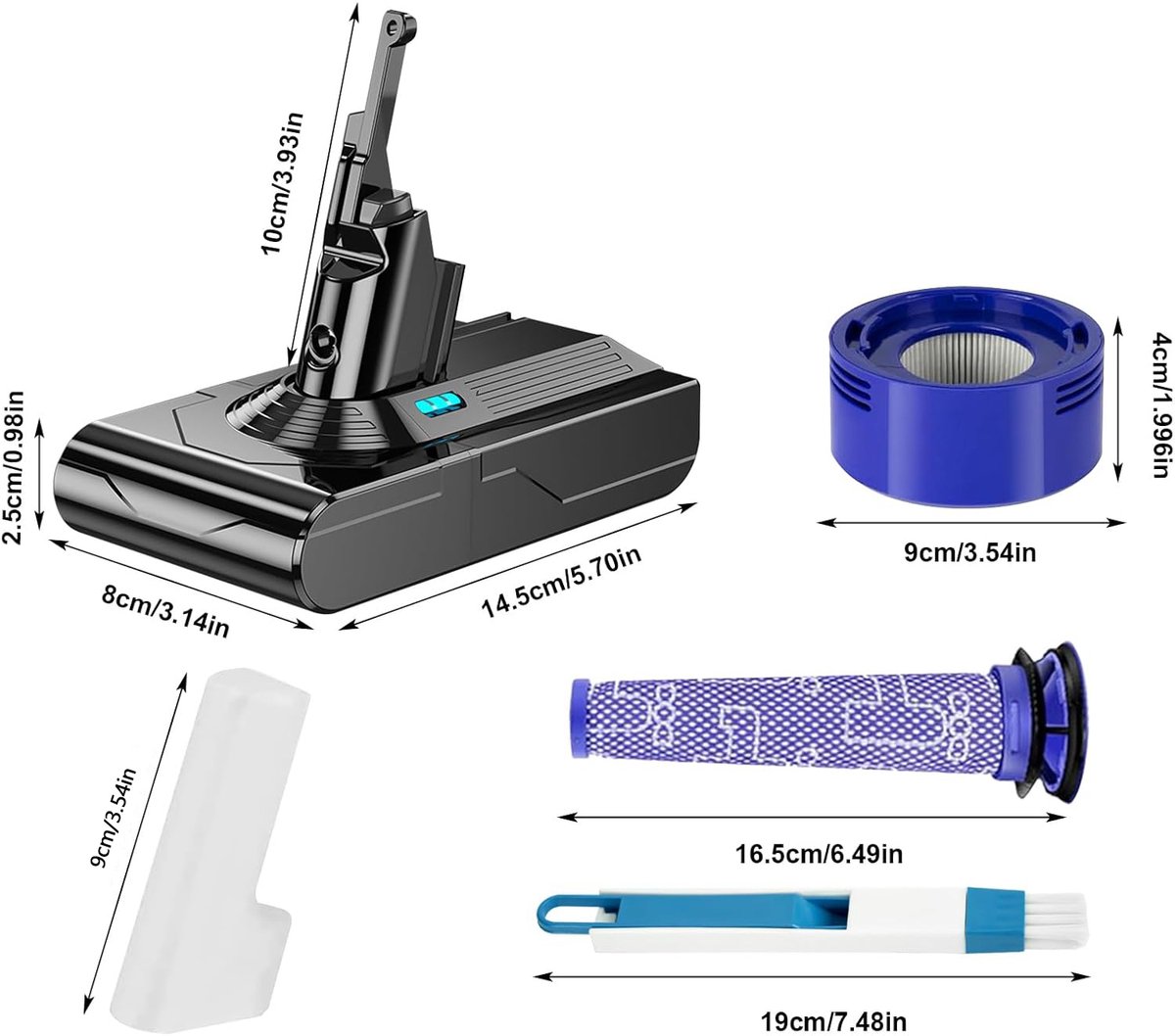 6000mAh Accu Voor Dyson V8 - Vervangende Accu Voor De V8 Sv10 Stofzuiger - Vacuümbatterij thumbnail 3