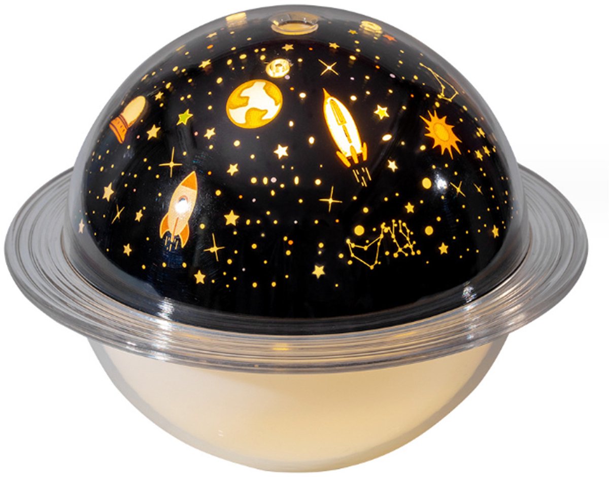 Planet Light luchtbevochtiger maan, LED maanlicht en luchtbevochtiger 2-in-1, USB-opladen, met houder, licht, mistbevochtiging, huisdecoratie, kerst, oceaan, ruimtethema