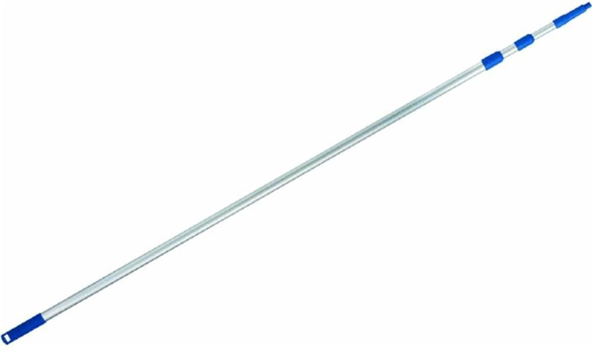 Verlengstok Aluminium - Telescoopsteel Reiniging - Ramen Schoonmaken - Lichtgewicht 2-delig - 4 voet - Zilver
