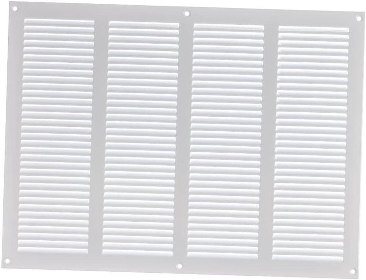 Ventilatierooster - Afsluitgitter Rooster - Luchtstroom Reguleren - Insectenbescherming - 400x300mm - Wit