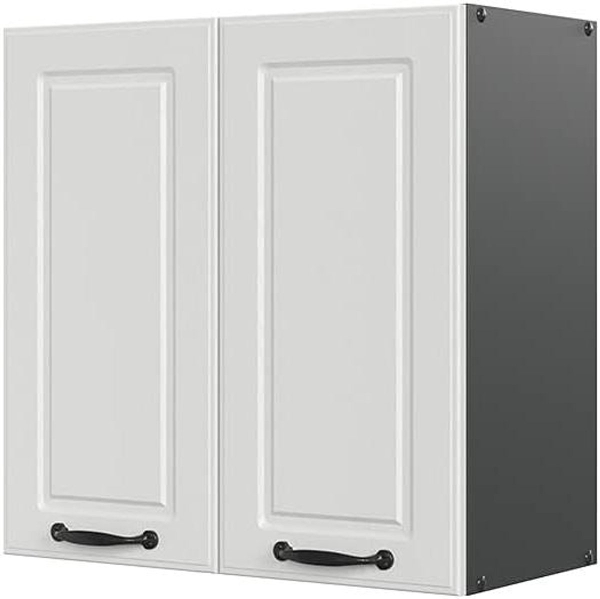 Keukenkast Hangend - Wandkast Keuken - Keuken Opbergen - Landelijke Stijl - 60 cm breed - Wit Antraciet