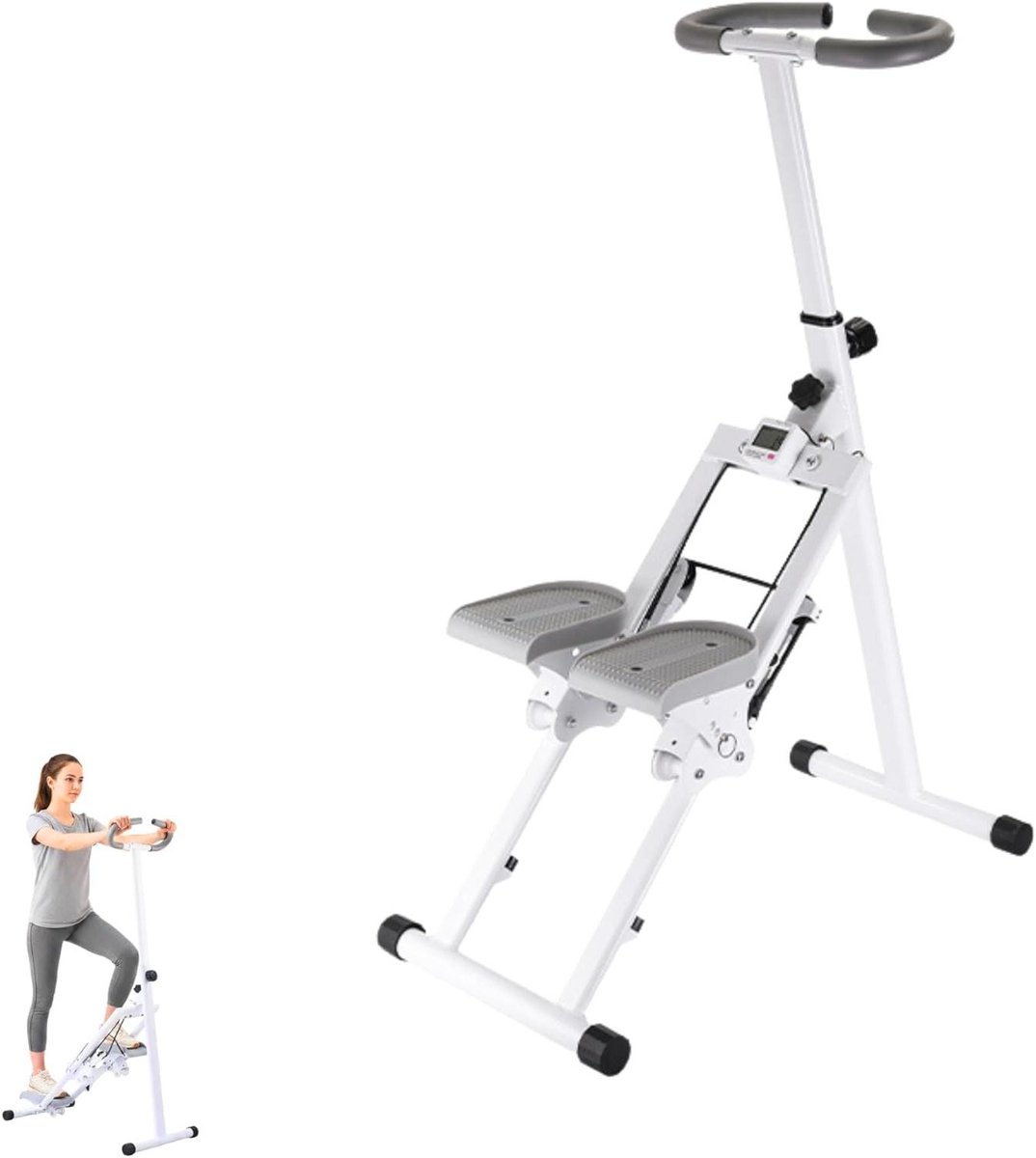 Stepper Machine - Klimmachine Trapklimmer - Cardiotraining Thuis - Opvouwbaar Compact Ontwerp - 110 kg - Zwart