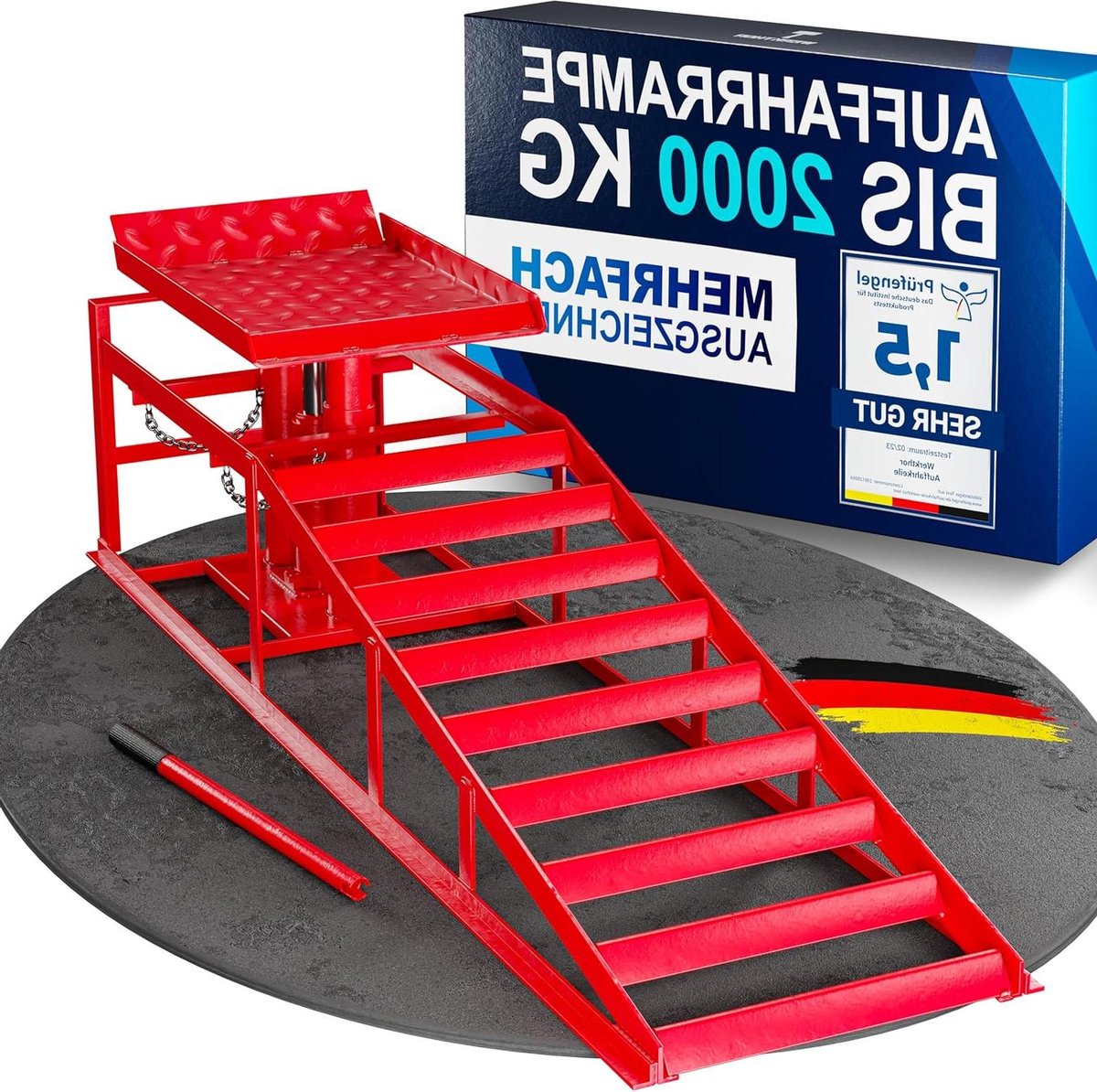Hydraulische Oprijplaat - Auto Helling Hefbrug - Voertuigonderhoud - In Hoogte Verstelbaar - 4000 kg - Grijs