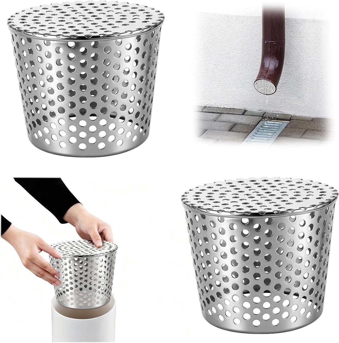 Dakgoot Bladbescherming - Regengoot Zeef - Dakgoten Schoonhouden - Universele Pasvorm - 90-110 mm - Zilver