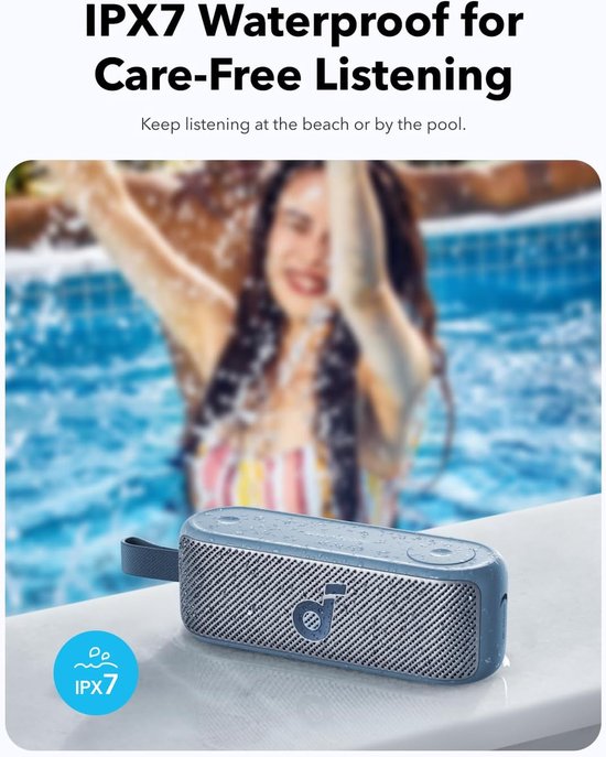 Draagbare Bluetooth Speaker - Draadloze Speaker - Muziek Luisteren Buiten - Hi-Res Audio - 18.4 cm - Zwart — afbeelding 3