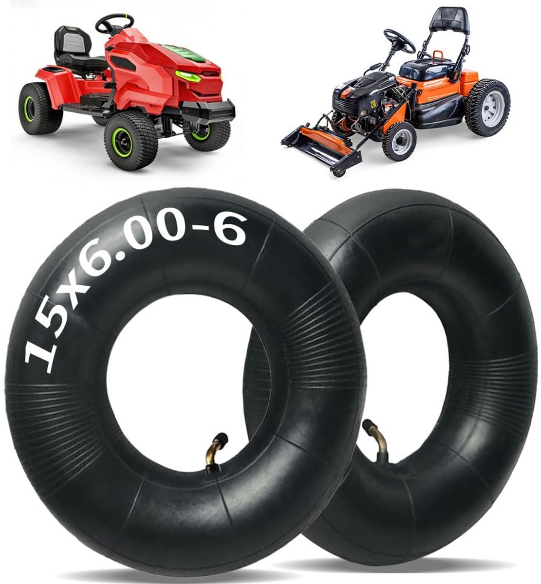 Flexibele slang, 2 stuks, 15 x 6.00-6 hoekventielslang, TR‑87, voor banden met sterk draagvermogen, reserveslang, gebogen ventielas, kruiwagen, voor grasmaaiers