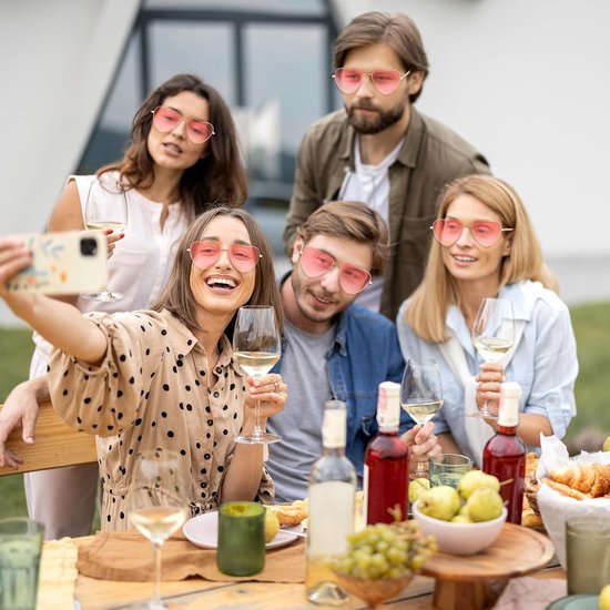 2 Stuks Hartvormige Zonnebril - Hippie Glamour Stijl voor Dames en Heren - UV400 Bescherming — afbeelding 2