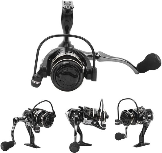 Vismolen - Spinning Reel - Vissen - Volledig metalen constructie - 5.2:1 - Zwart — afbeelding 4